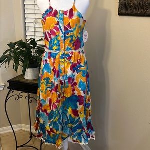 Bright Floral MIDI Dress